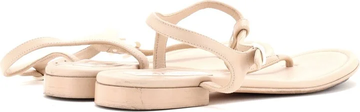 CHANEL Women's CC Thong Sandals Leather - Image 3