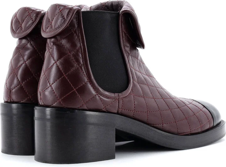 CHANEL Women's CC Turnlock Cap Toe Ankle Boots Quilted Leather - Image 3