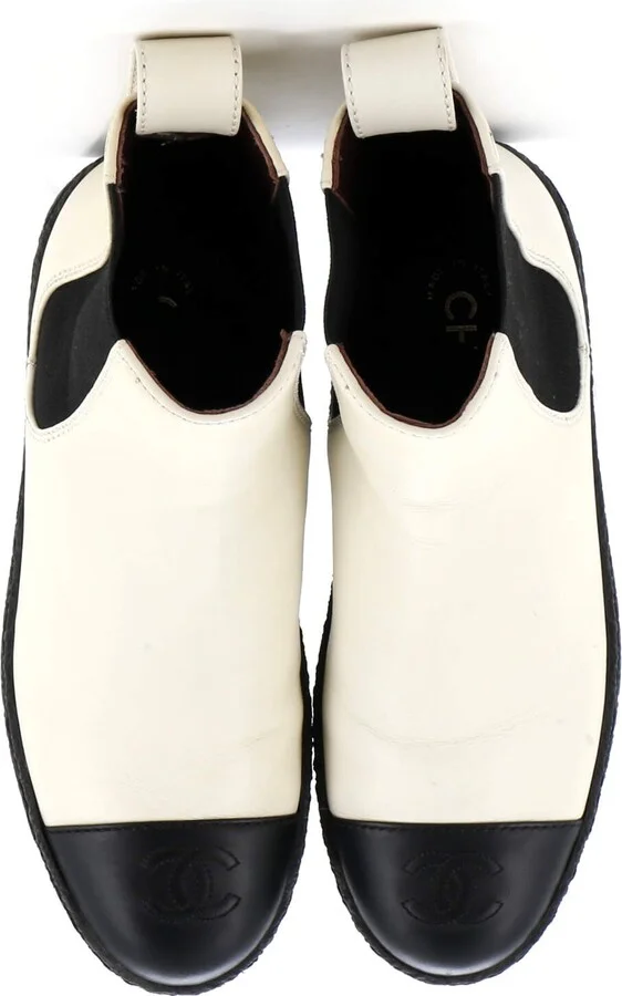 CHANEL Women's CC Turnlock Cap Toe Chelsea Boots Leather - Image 2
