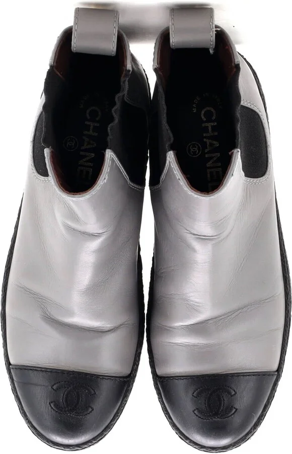 CHANEL Women's CC Turnlock Cap Toe Chelsea Boots Leather - Image 2