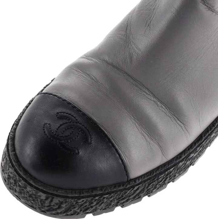 CHANEL Women's CC Turnlock Cap Toe Chelsea Boots Leather - Image 5