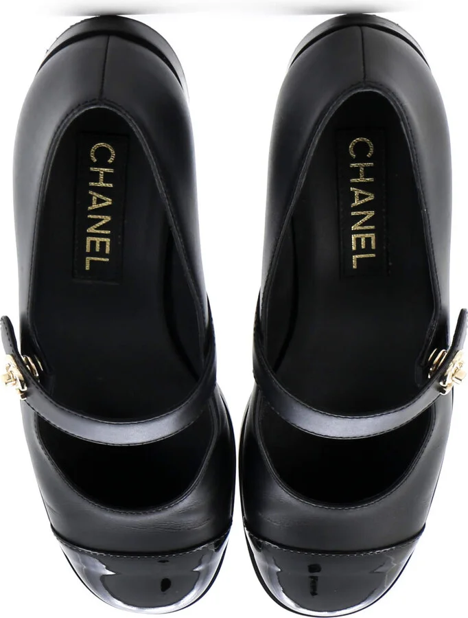 CHANEL Women's CC Turnlock Mary Jane Flats Leather with Patent - Image 2