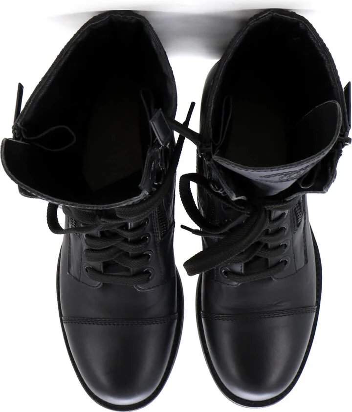 CHANEL Women's CC Zip Up Combat Boots Quilted Leather - Image 2