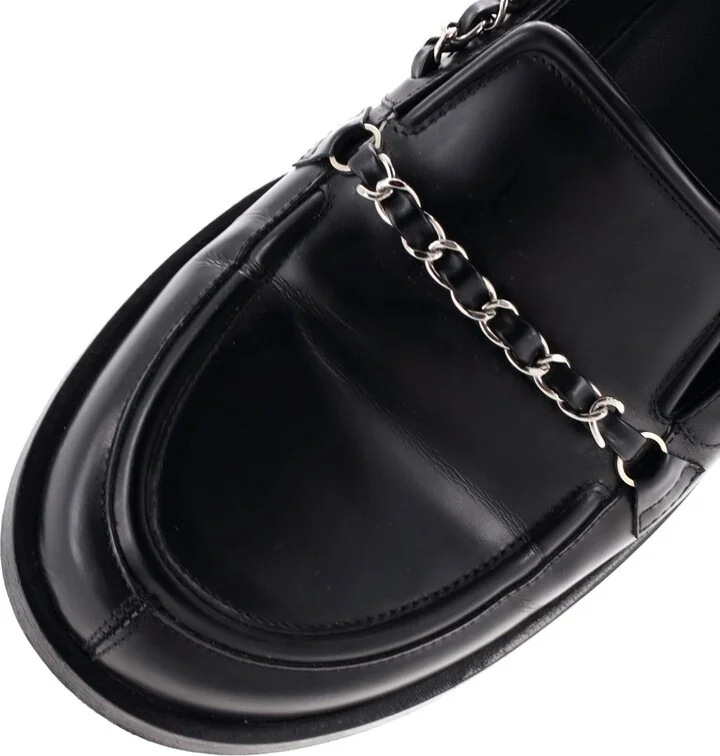 CHANEL Women's Chain Around Loafers Leather - Image 5