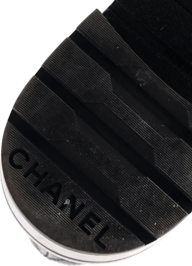 CHANEL Women's Chain CC Cap Toe Lace Up Combat Boots Quilted Shiny Calfskin - Image 6
