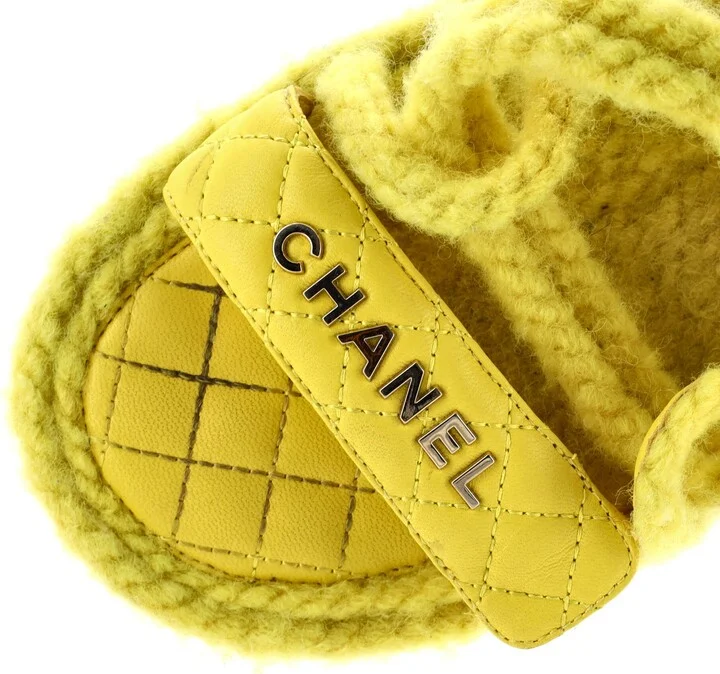 CHANEL Women's Cord Velcro Dad Sandals Quilted Leather - Image 5