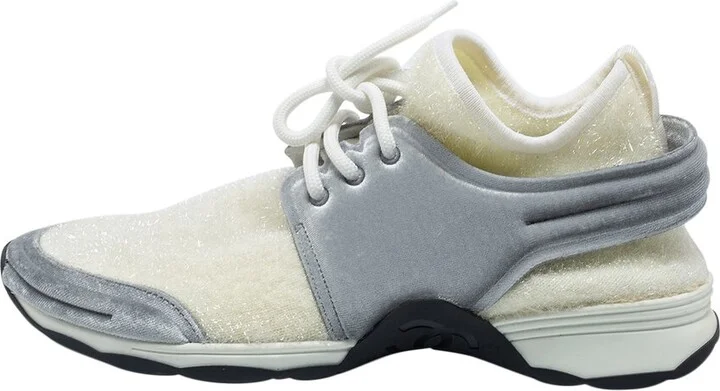 Chanel Women's Corduroy & Stretch Fabric Sneaker, Size 40.5 (Authentic Pre-Loved) - Image 2