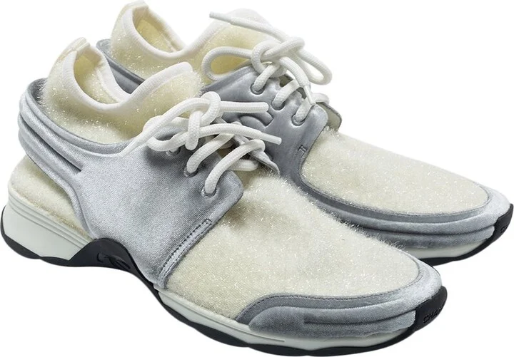 Chanel Women's Corduroy & Stretch Fabric Sneaker, Size 40.5 (Authentic Pre-Loved)