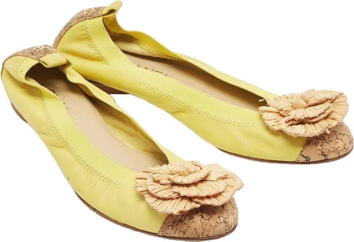 Chanel Women's Cork & Leather Flat, Size 41 (Authentic Pre-Loved)