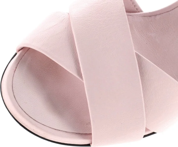 CHANEL Women's Crossover Pearl Heel Sandals Leather - Image 5