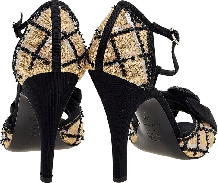 Chanel Women's Fabric & Mesh Sandal, Size 38 (Authentic Pre-Loved) - Image 2