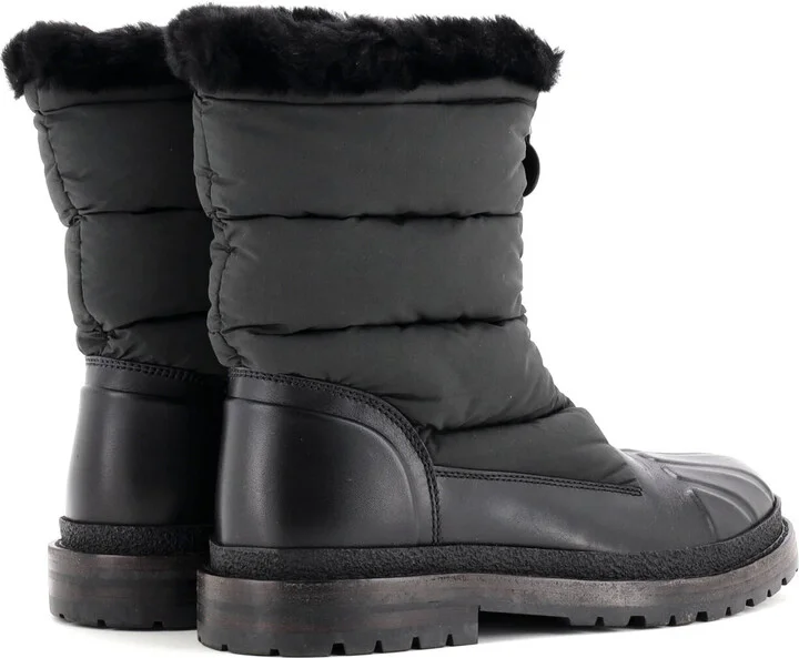 CHANEL Women's Front Zip Hiking Boots Leather and Nylon with Shearling - Image 3