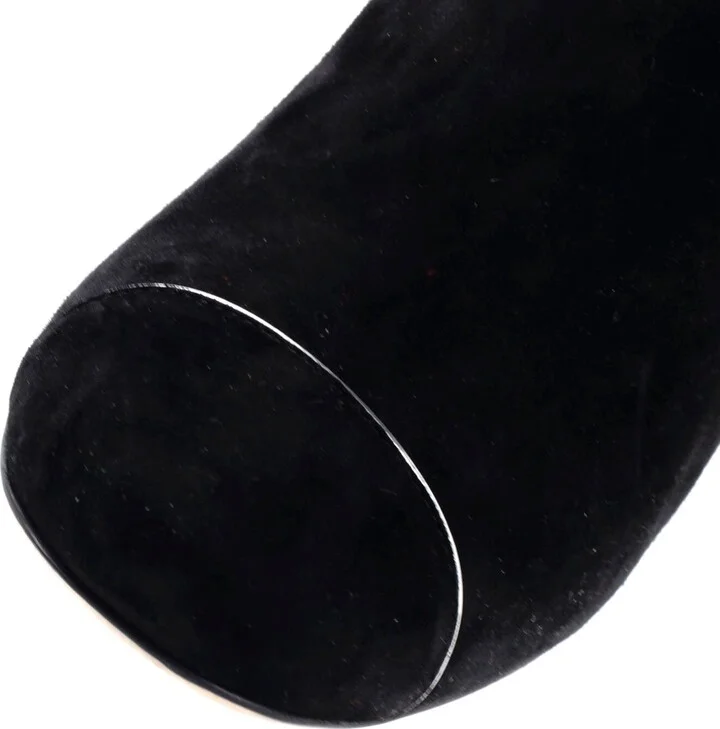 CHANEL Women's Knee High Heeled Boots Suede - Image 5