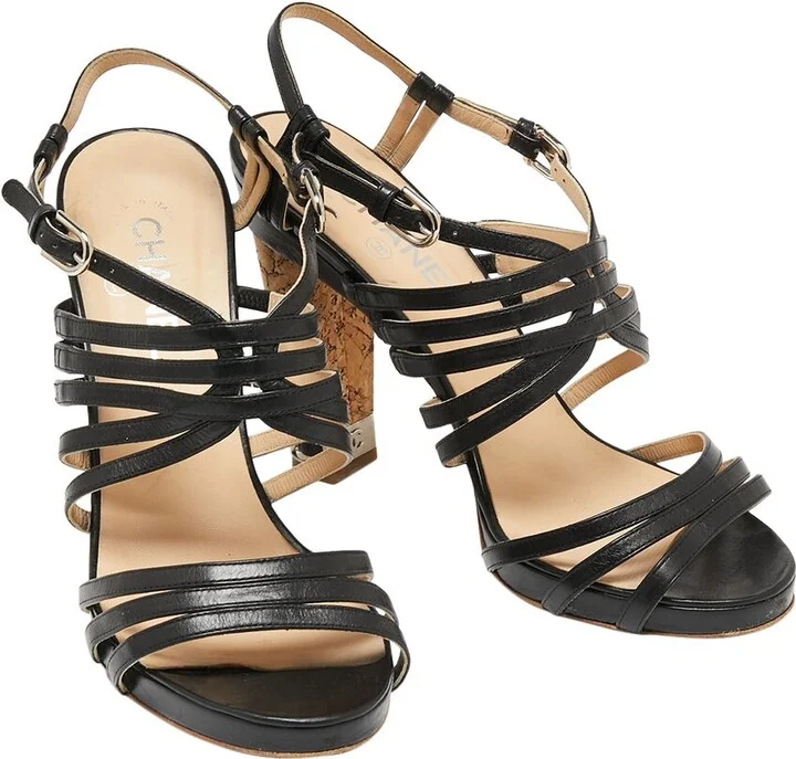 Chanel Women's Leather Sandal, Size 40.5 (Authentic Pre-Loved)