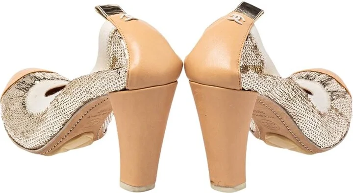 Chanel Women's Leather & Sequins Pump, Size 35.5 (Authentic Pre-Loved) - Image 2