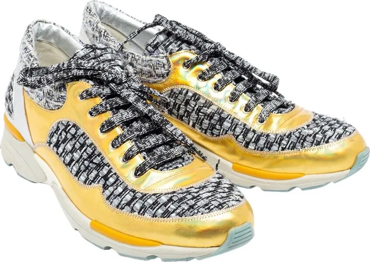 Chanel Women's Leather & Tweed Sneaker, Size 41 (Authentic Pre-Loved)