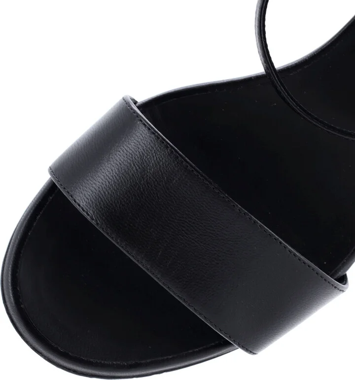 CHANEL Women's Logo Heeled Sandals Leather - Image 5