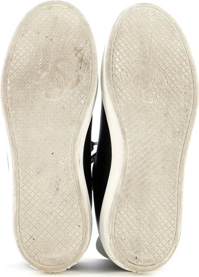 CHANEL Women's Logo Laces CC Low-Top Sneakers Leather - Image 4