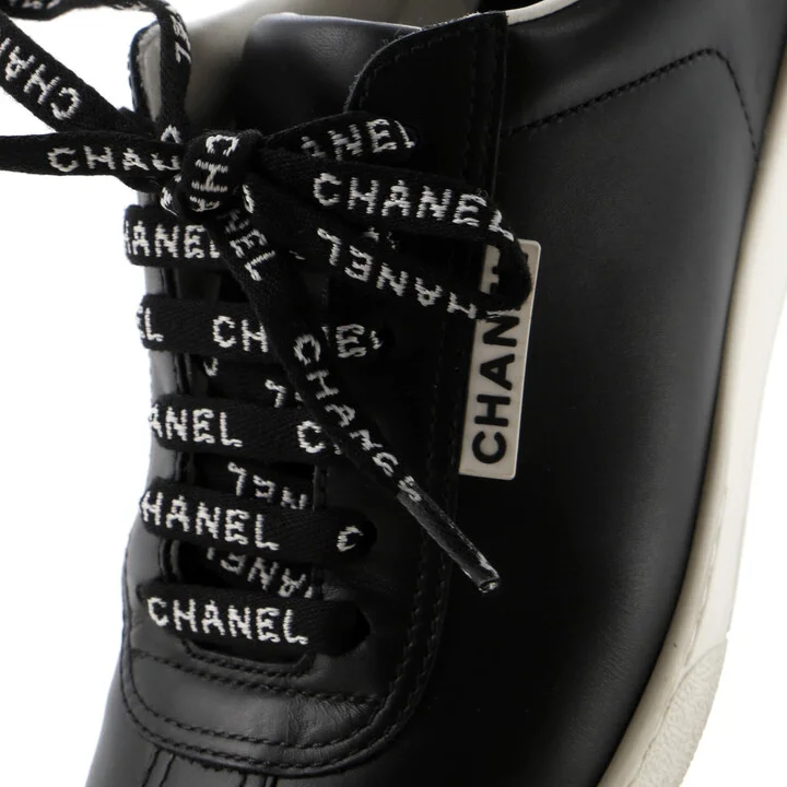 CHANEL Women's Logo Laces CC Low-Top Sneakers Leather - Image 5