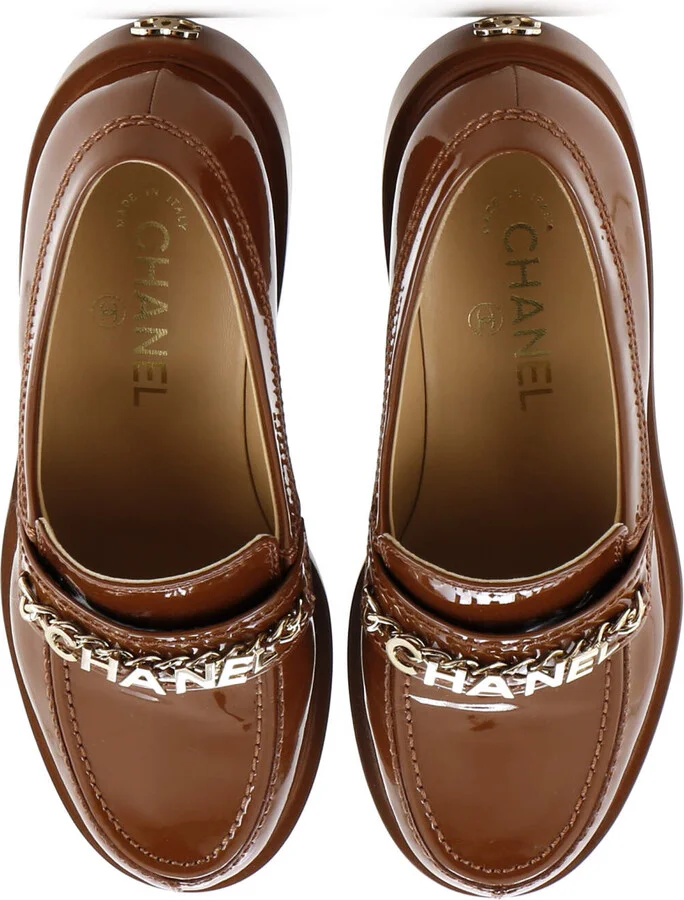 CHANEL Women's Logo Loafers Patent - Image 2