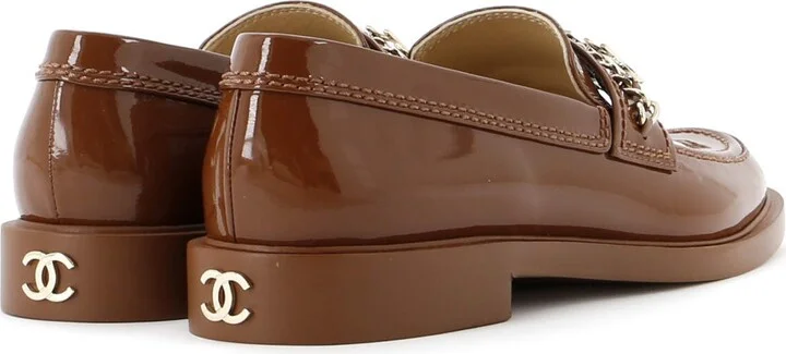 CHANEL Women's Logo Loafers Patent - Image 3