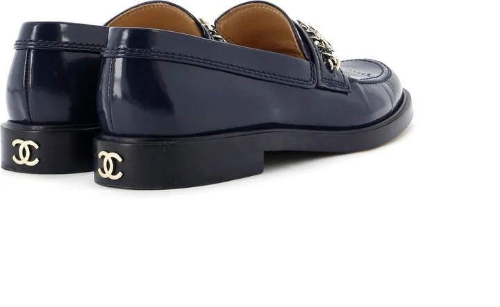 CHANEL Women's Logo Loafers Shiny Calfskin - Image 3