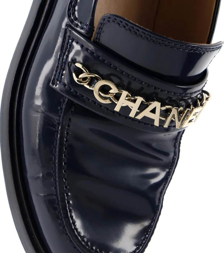 CHANEL Women's Logo Loafers Shiny Calfskin - Image 5