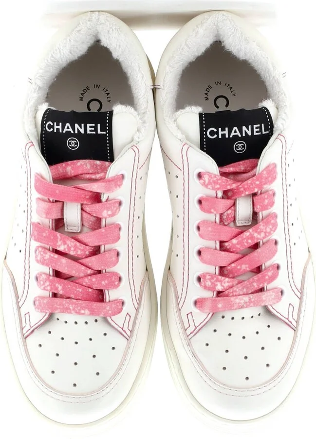 CHANEL Women's Logo Low-Top Sneakers Leather - Image 2