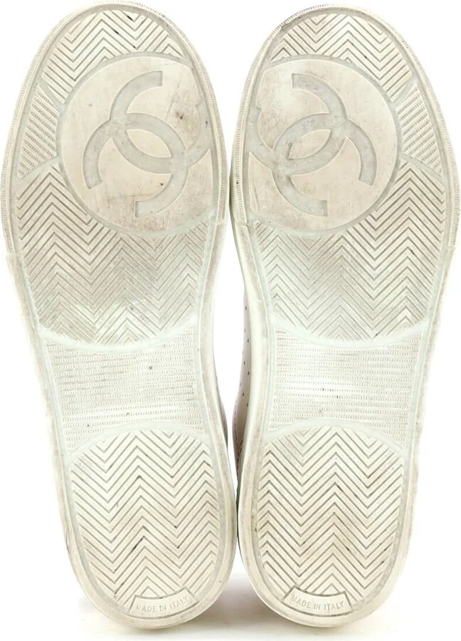 CHANEL Women's Logo Low-Top Sneakers Leather - Image 4