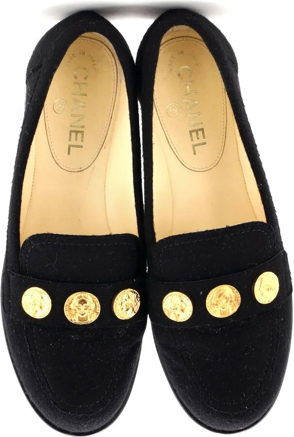 CHANEL Women's Medallion Loafers Tweed - Image 2