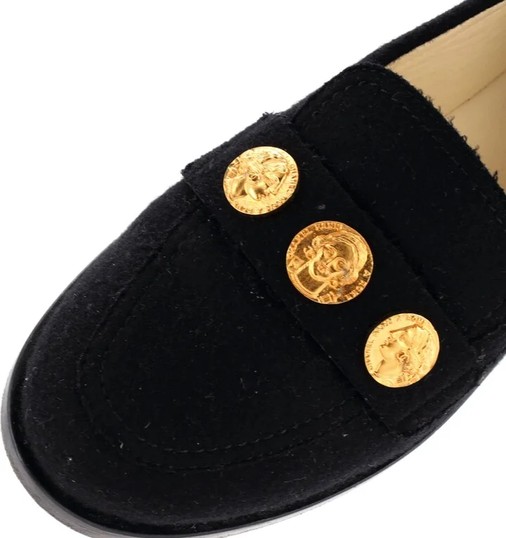 CHANEL Women's Medallion Loafers Tweed - Image 5