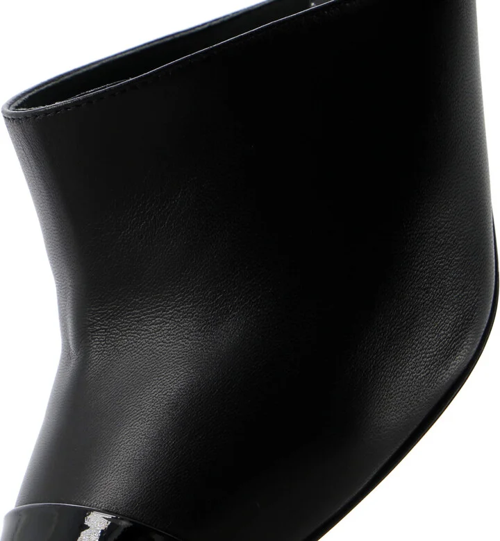 CHANEL Women's Pointed Toe Heeled Mules Leather with Faux Pearls - Image 5