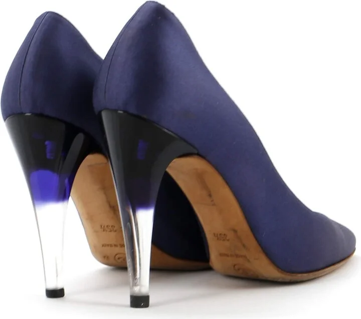 CHANEL Women's Pointed Toe Pumps Satin and Lucite - Image 3