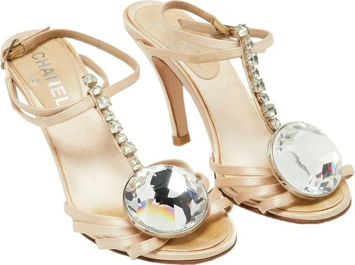 Chanel Women's Satin Sandal, Size 39.5 (Authentic Pre-Loved)