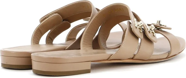 CHANEL Women's Turnlock CC Logo Sandals Leather - Image 3