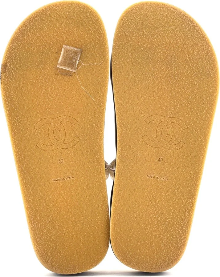 CHANEL Women's Two Strap Velcro Dad Sandals Suede - Image 4