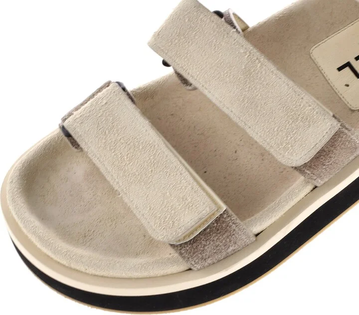 CHANEL Women's Two Strap Velcro Dad Sandals Suede - Image 5