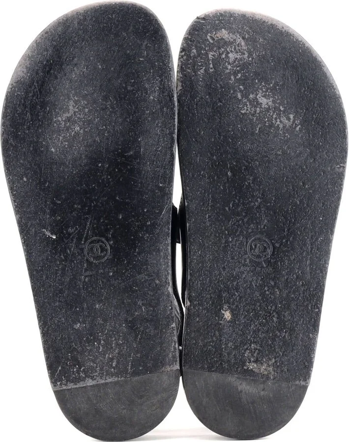 CHANEL Women's Velcro Dad Sandals Leather - Image 4