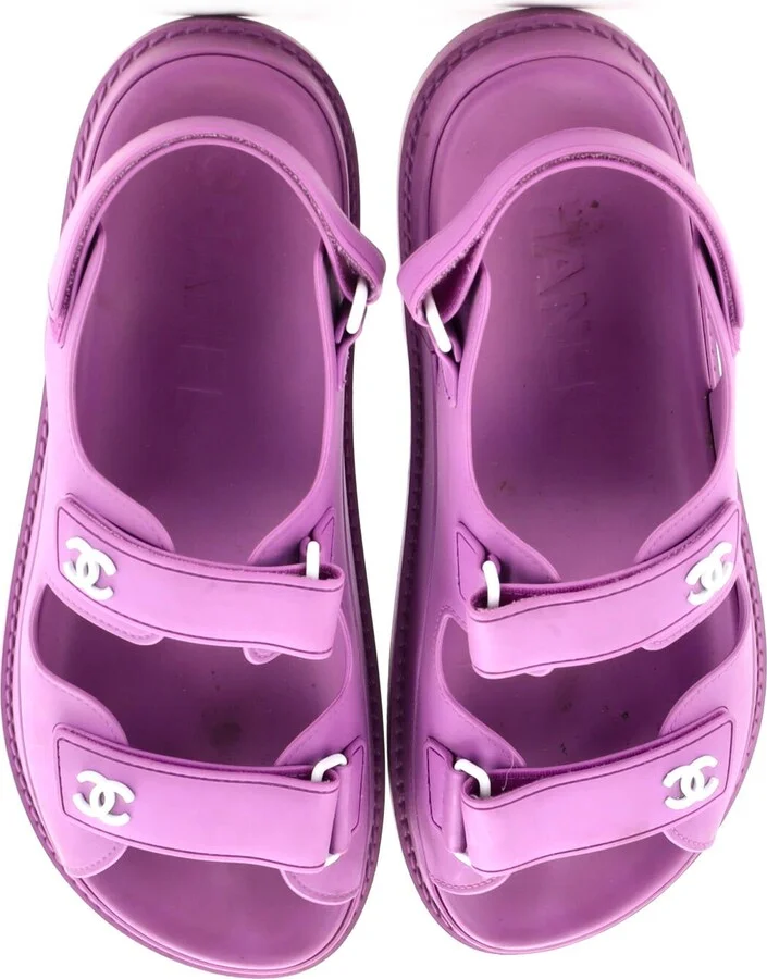 CHANEL Women's Velcro Dad Sandals Rubber - Image 2