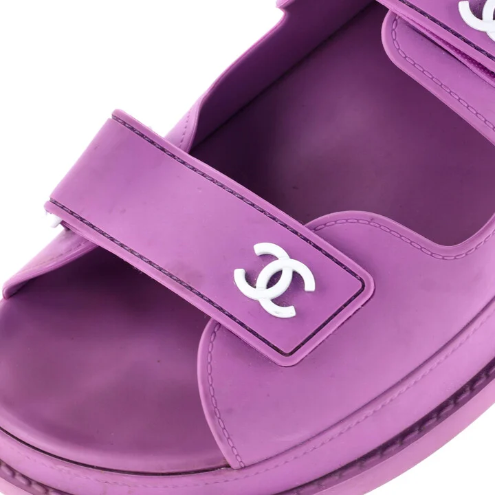 CHANEL Women's Velcro Dad Sandals Rubber - Image 5
