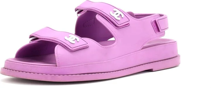 CHANEL Women's Velcro Dad Sandals Rubber
