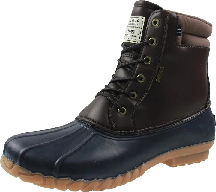 Channing Mens Faux Leather Lace-Up Winter & Snow Boots