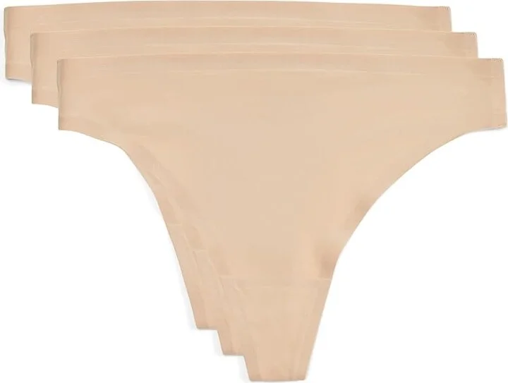 Chantelle Soft Stretch Thong 3-Pack Women's Underwear Ultra Nude, Polyamide/Elastane