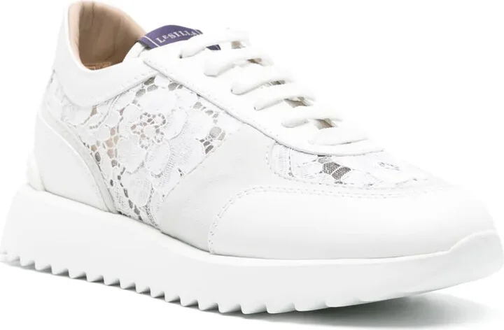 Chantilly-Lace Leather Sneakers - Image 2