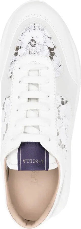Chantilly-Lace Leather Sneakers - Image 4