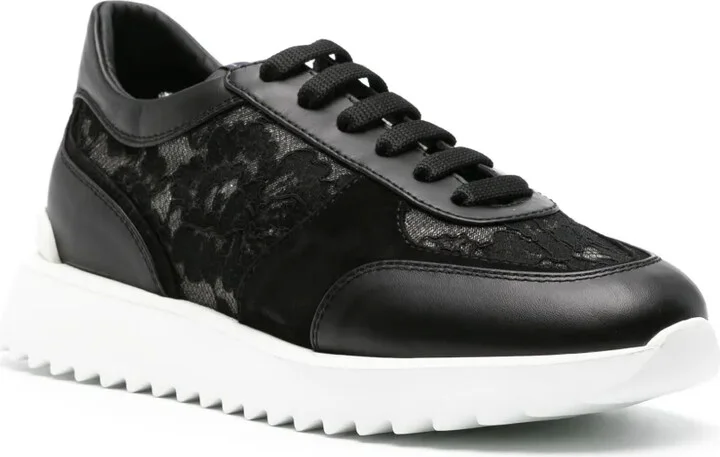 Chantilly-Lace Leather Sneakers - Image 2