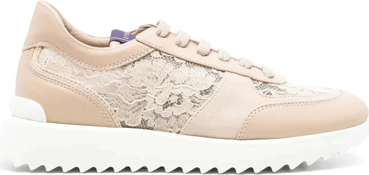 Chantilly-Lace Leather Sneakers