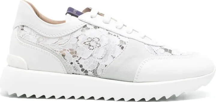 Chantilly-Lace Leather Sneakers