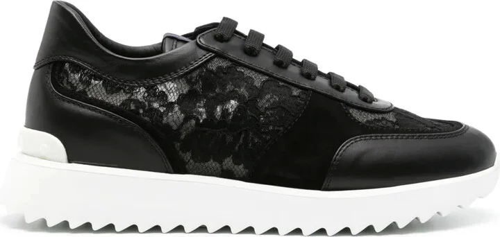 Chantilly-Lace Leather Sneakers