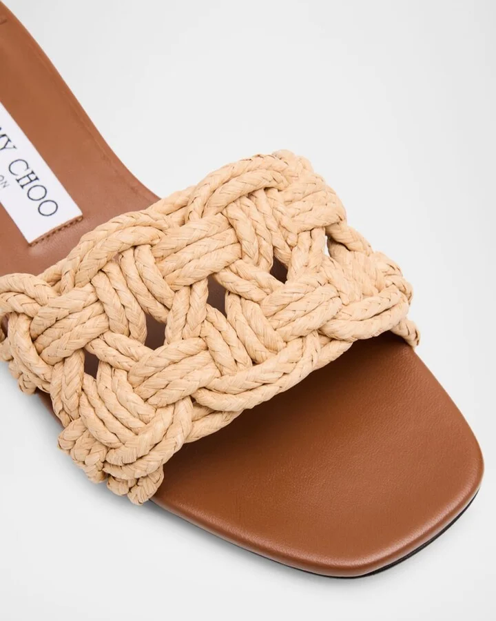 Chara 70 Crochet Raffia Sandals - Image 3